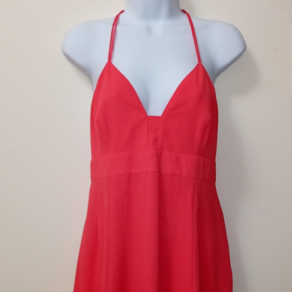 EXPRESS CASUAL DRESS SPAGUETHI STRAPS CORAL LINED - Picture 2 of 14